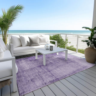 Piper Looms Chantille Modern ACN1884 Purple Machine Washable Area Rug Outdoor Lifestyle Image Feature