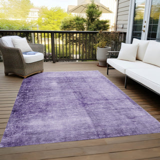 Piper Looms Chantille Modern ACN1884 Purple Machine Washable Area Rug Outdoor Lifestyle Image Feature