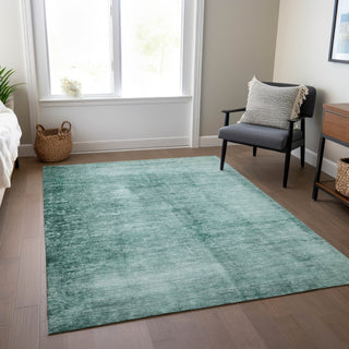 Piper Looms Chantille Modern ACN1884 Teal Machine Washable Area Rug Lifestyle Image Feature