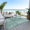 Piper Looms Chantille Modern ACN1884 Teal Machine Washable Area Rug Outdoor Lifestyle Image Feature
