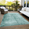 Piper Looms Chantille Modern ACN1884 Teal Machine Washable Area Rug Outdoor Lifestyle Image Feature