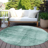 Piper Looms Chantille Modern ACN1884 Teal Machine Washable Area Rug Round Outdoor Lifestyle Image Feature