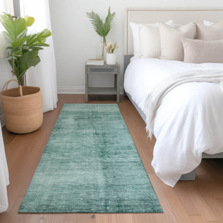 Piper Looms Chantille Modern ACN1884 Teal Machine Washable Area Rug Runner Lifestyle Image Feature