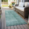 Piper Looms Chantille Modern ACN1884 Teal Machine Washable Area Rug Runner Outdoor Lifestyle Image Feature