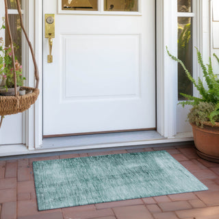Piper Looms Chantille Modern ACN1884 Teal Machine Washable Area Rug Scatter Outdoor Lifestyle Image Feature