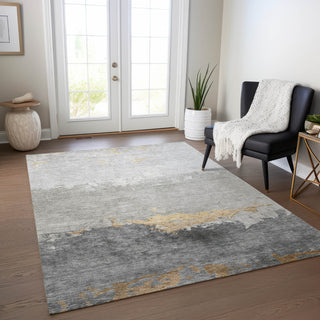 Piper Looms Chantille Modern ACN1885 Gold Machine Washable Area Rug Lifestyle Image Feature