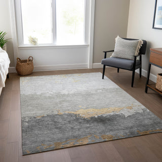 Piper Looms Chantille Modern ACN1885 Gold Machine Washable Area Rug Lifestyle Image Feature