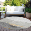 Piper Looms Chantille Modern ACN1885 Gold Machine Washable Area Rug Round Outdoor Lifestyle Image Feature