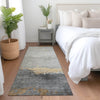 Piper Looms Chantille Modern ACN1885 Gold Machine Washable Area Rug Runner Lifestyle Image Feature