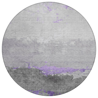 Piper Looms Chantille Modern ACN1885 Purple Machine Washable Area Rug Round Main Image