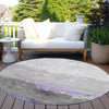 Piper Looms Chantille Modern ACN1885 Purple Machine Washable Area Rug Round Outdoor Lifestyle Image Feature