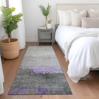 Piper Looms Chantille Modern ACN1885 Purple Machine Washable Area Rug Runner Lifestyle Image Feature