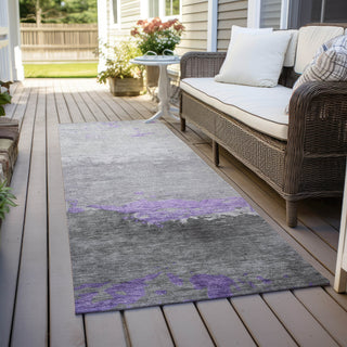 Piper Looms Chantille Modern ACN1885 Purple Machine Washable Area Rug Runner Outdoor Lifestyle Image Feature