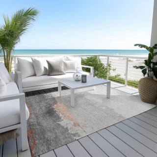 Piper Looms Chantille Modern ACN1885 Salmon Machine Washable Area Rug Outdoor Lifestyle Image Feature