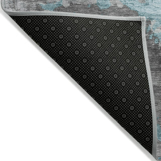 Piper Looms Chantille Modern ACN1885 Teal Machine Washable Area Rug Backing Image