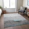 Piper Looms Chantille Modern ACN1885 Teal Machine Washable Area Rug Lifestyle Image Feature