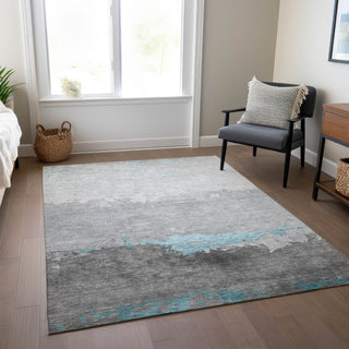 Piper Looms Chantille Modern ACN1885 Teal Machine Washable Area Rug Lifestyle Image Feature