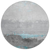 Piper Looms Chantille Modern ACN1885 Teal Machine Washable Area Rug Round Main Image