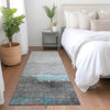 Piper Looms Chantille Modern ACN1885 Teal Machine Washable Area Rug Runner Lifestyle Image Feature