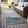 Piper Looms Chantille Modern ACN1885 Teal Machine Washable Area Rug Runner Outdoor Lifestyle Image Feature
