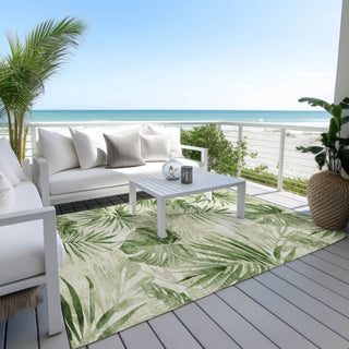 Piper Looms Chantille Floral ACN1886 Aloe Machine Washable Area Rug Outdoor Lifestyle Image Feature