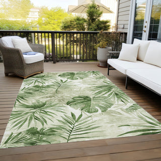 Piper Looms Chantille Floral ACN1886 Aloe Machine Washable Area Rug Outdoor Lifestyle Image Feature