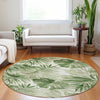 Piper Looms Chantille Floral ACN1886 Aloe Machine Washable Area Rug Round Lifestyle Image Feature