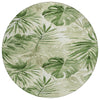 Piper Looms Chantille Floral ACN1886 Aloe Machine Washable Area Rug Round Main Image