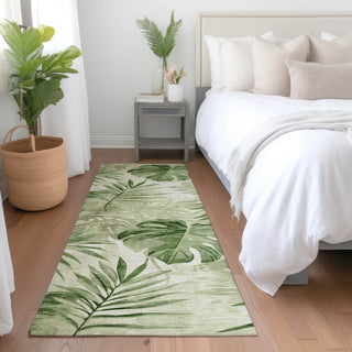 Piper Looms Chantille Floral ACN1886 Aloe Machine Washable Area Rug Runner Lifestyle Image Feature