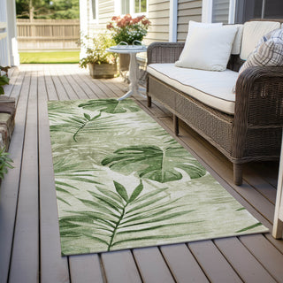 Piper Looms Chantille Floral ACN1886 Aloe Machine Washable Area Rug Runner Outdoor Lifestyle Image Feature