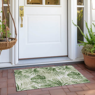 Piper Looms Chantille Floral ACN1886 Aloe Machine Washable Area Rug Scatter Outdoor Lifestyle Image Feature