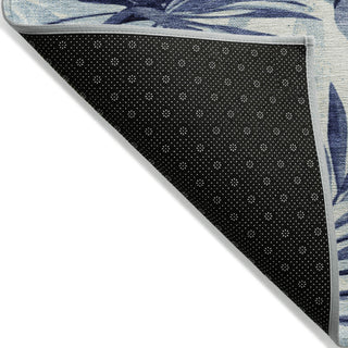 Piper Looms Chantille Floral ACN1886 Blue Machine Washable Area Rug Backing Image