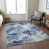 Piper Looms Chantille Floral ACN1886 Blue Machine Washable Area Rug Lifestyle Image Feature