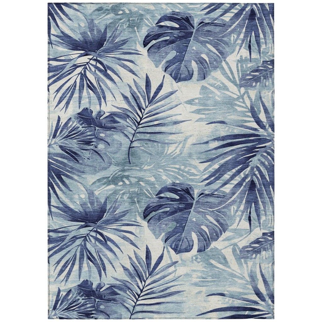 Piper Looms Chantille Floral ACN1886 Blue Machine Washable Area Rug main image