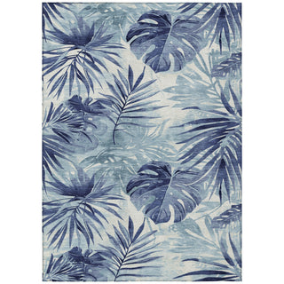 Piper Looms Chantille Floral ACN1886 Blue Machine Washable Area Rug main image