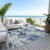 Piper Looms Chantille Floral ACN1886 Blue Machine Washable Area Rug Outdoor Lifestyle Image Feature