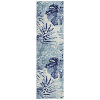 Piper Looms Chantille Floral ACN1886 Blue Machine Washable Area Rug Runner Main Image