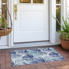 Piper Looms Chantille Floral ACN1886 Blue Machine Washable Area Rug Scatter Outdoor Lifestyle Image Feature