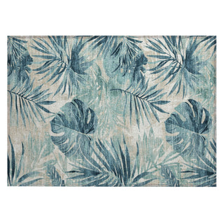 Piper Looms Chantille Floral ACN1886 Teal Machine Washable Area Rug Scatter Main Image