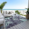 Piper Looms Chantille Floral ACN1887 Blue Machine Washable Area Rug Outdoor Lifestyle Image Feature