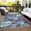 Piper Looms Chantille Floral ACN1887 Blue Machine Washable Area Rug Outdoor Lifestyle Image Feature