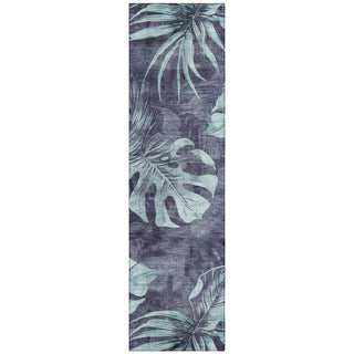 Piper Looms Chantille Floral ACN1887 Blue Machine Washable Area Rug Runner Main Image