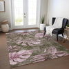 Piper Looms Chantille Floral ACN1887 Brown Machine Washable Area Rug Lifestyle Image Feature