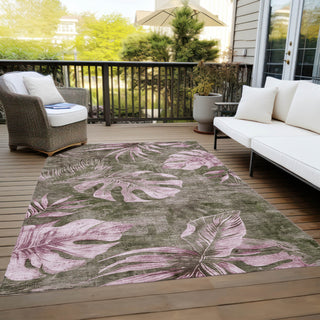 Piper Looms Chantille Floral ACN1887 Brown Machine Washable Area Rug Outdoor Lifestyle Image Feature