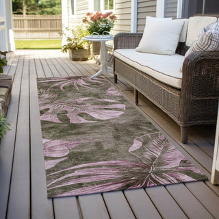 Piper Looms Chantille Floral ACN1887 Brown Machine Washable Area Rug Runner Outdoor Lifestyle Image Feature