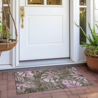 Piper Looms Chantille Floral ACN1887 Brown Machine Washable Area Rug Scatter Outdoor Lifestyle Image Feature