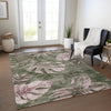 Piper Looms Chantille Floral ACN1887 Olive Machine Washable Area Rug Lifestyle Image Feature