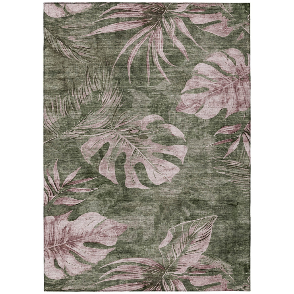 Piper Looms Chantille Floral ACN1887 Olive Machine Washable Area Rug main image