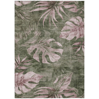 Piper Looms Chantille Floral ACN1887 Olive Machine Washable Area Rug main image