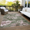 Piper Looms Chantille Floral ACN1887 Olive Machine Washable Area Rug Outdoor Lifestyle Image Feature